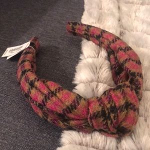 NWT J. Crew Wool Tartan Top Knot Headband